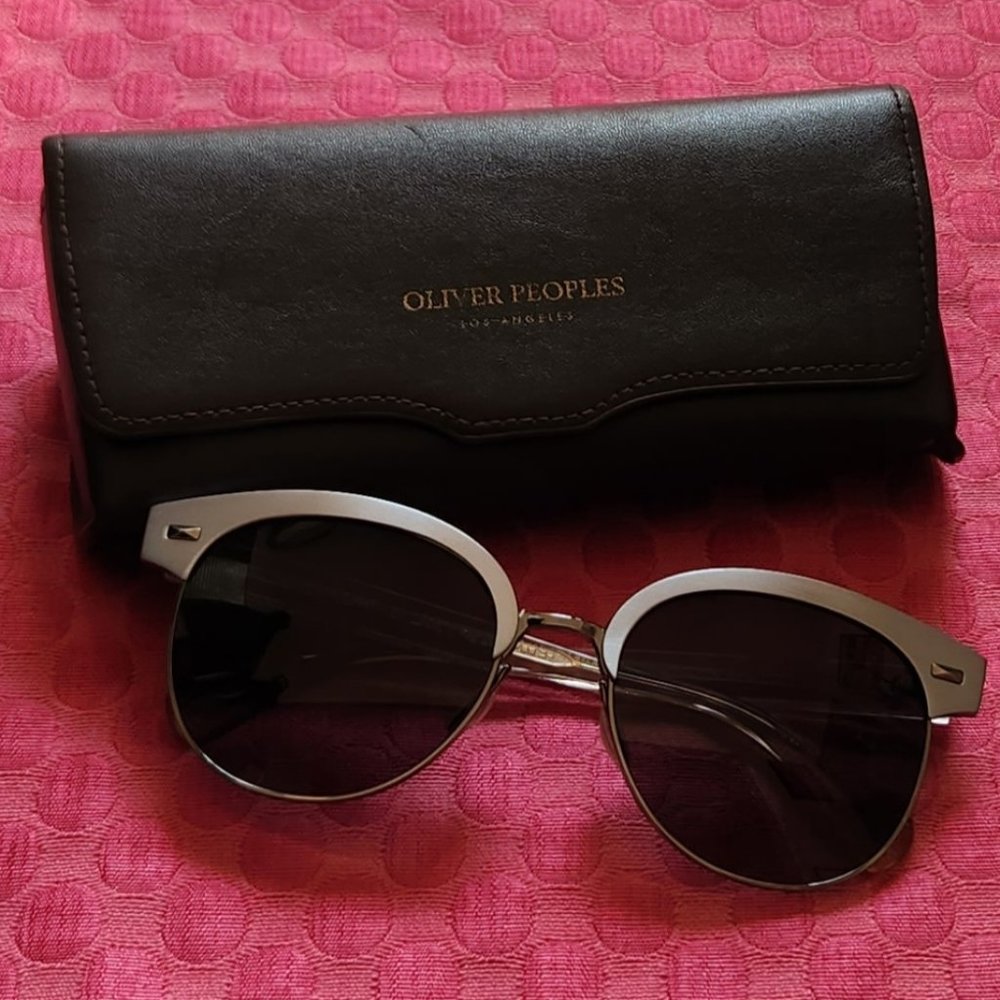 Oliver Peoples Shaelie OV1167-S Silver Sunglasses with Polarized Grey Lenses